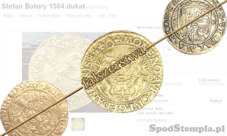 fałszerstwo dukata gdańskiego 1584